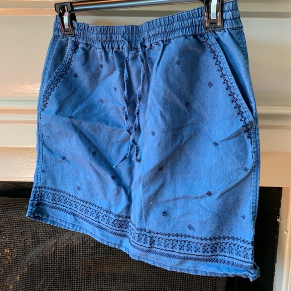 J Crew embroidered drawstring chambray mini skirt - Picture 3 of 4